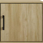 Mueble para TV de 60" con almacenamiento de gabinete y estantes abiertos, marrón / gris / roble claro