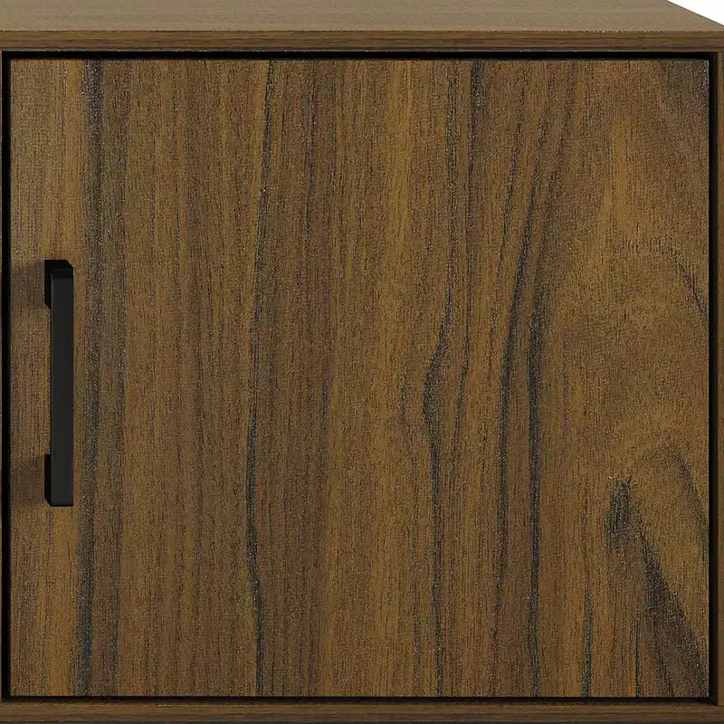 Mueble para TV de 60" con almacenamiento de gabinete y estantes abiertos, marrón / gris / roble claro