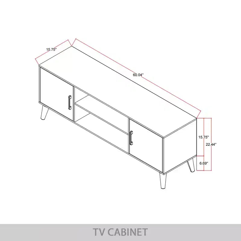 Mueble para TV de 60" con almacenamiento de gabinete y estantes abiertos, marrón / gris / roble claro