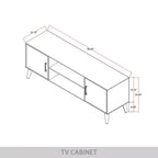 Mueble para TV de 60" con almacenamiento de gabinete y estantes abiertos, marrón / gris / roble claro