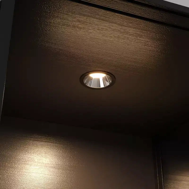 Vitrina de Cristal Negro con Focos LED, Puertas Correderas, Montaje por 1 Persona