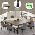 Mesa de comedor rectangular de estilo rústico en marrón/gris, para 6-8 personas, juego de 2