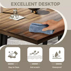 Mesa de comedor rectangular de estilo rústico en marrón/gris, para 6-8 personas, juego de 2