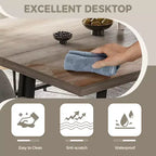 Mesa de comedor rectangular de estilo rústico en marrón/gris, para 6-8 personas, juego de 2