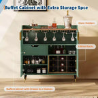 Vitrina para vinos, negra/verde, puerta acanalada, uso individual, capacidad para 9 botellas y 6 copas