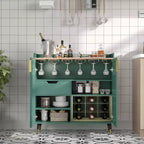 Vitrina para vinos, negra/verde, puerta acanalada, uso individual, capacidad para 9 botellas y 6 copas