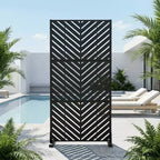 Panel de pantalla de privacidad de metal para exteriores – Negro / Marrón / Gris Oscuro / Gris Claro / Verde Oliva / Blanco, Independiente