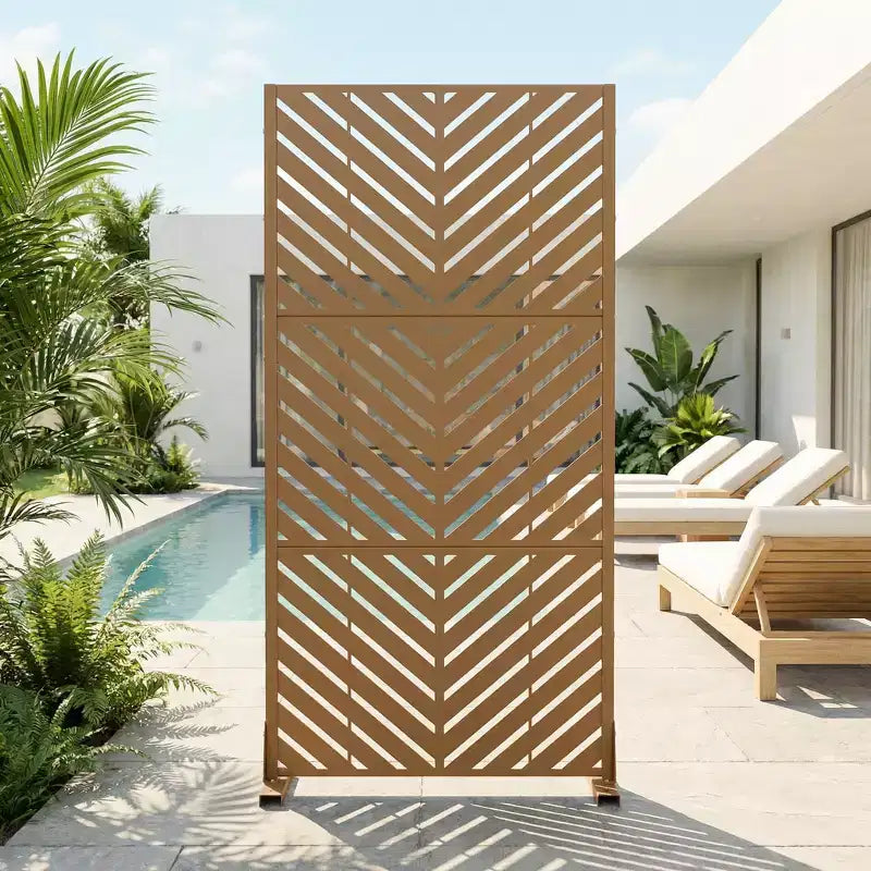 Panel de pantalla de privacidad de metal para exteriores – Negro / Marrón / Gris Oscuro / Gris Claro / Verde Oliva / Blanco, Independiente