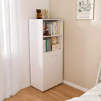 Escritorio blanco plegable con estantes de almacenamiento y ruedas, individual