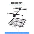 Estantería de techo de metal negro, 1,2 x 1,2 m, altura ajustable, capacidad de 158 kg