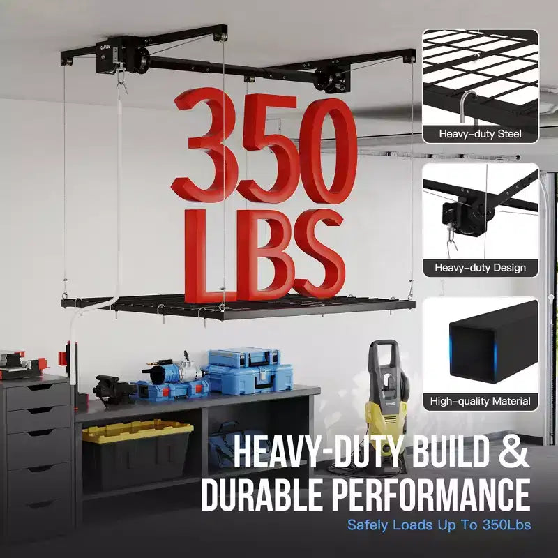 Estantería de techo de metal negro, 1,2 x 1,2 m, altura ajustable, capacidad de 158 kg