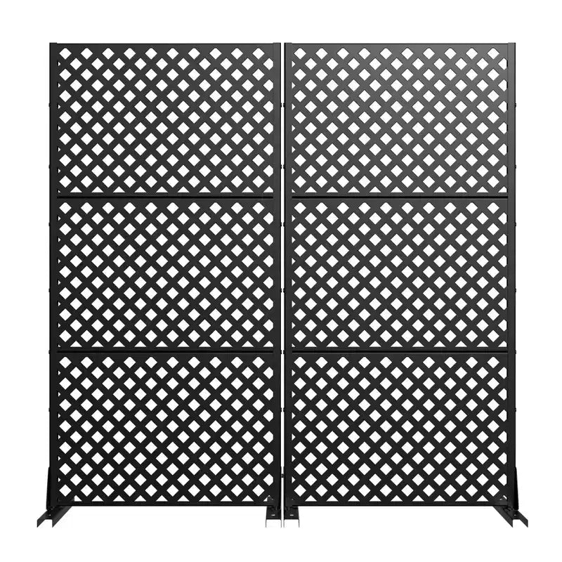 Divisor de Ambientes de Acero Negro de 5 Paneles, Doble Cara, Uso Individual