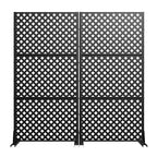 Divisor de Ambientes de Acero Negro de 5 Paneles, Doble Cara, Uso Individual