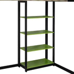 Cama alta de tamaño completo con escritorio y estantes – Negro y azul / Negro y verde / Negro y rojo, 1 persona