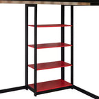 Cama alta de tamaño completo con escritorio y estantes – Negro y azul / Negro y verde / Negro y rojo, 1 persona