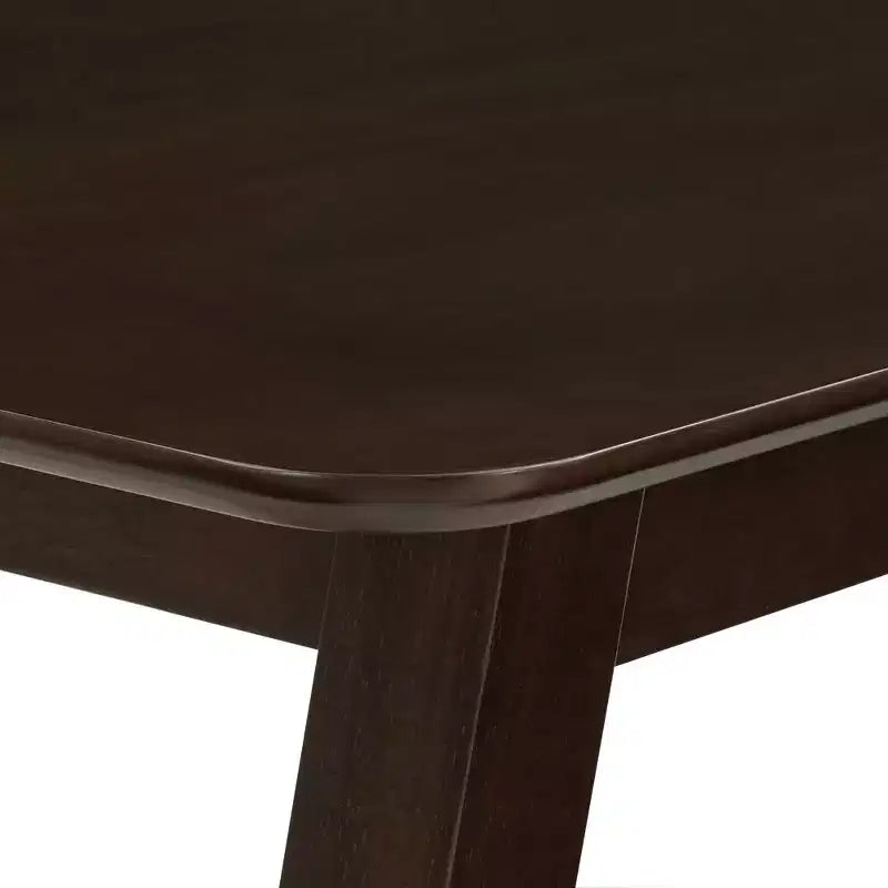 Mesa de comedor rectangular marrón, estilo caballete, para 4 personas