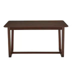 Mesa de comedor rectangular marrón, estilo caballete, para 4 personas