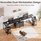 Escritorio esquinero en forma de L negro con soporte para monitor y archivador, 1 persona