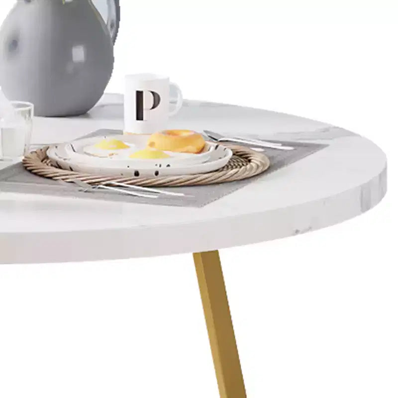 Juego de mesa de comedor redonda, blanca, de 3 piezas, para 2 personas