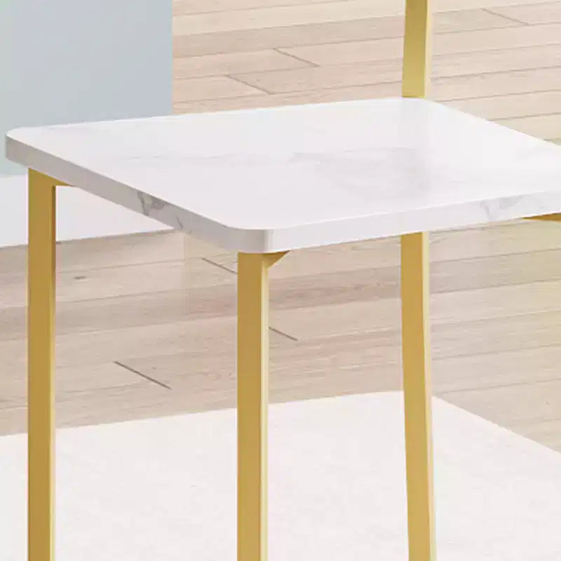 Juego de mesa de comedor redonda, blanca, de 3 piezas, para 2 personas