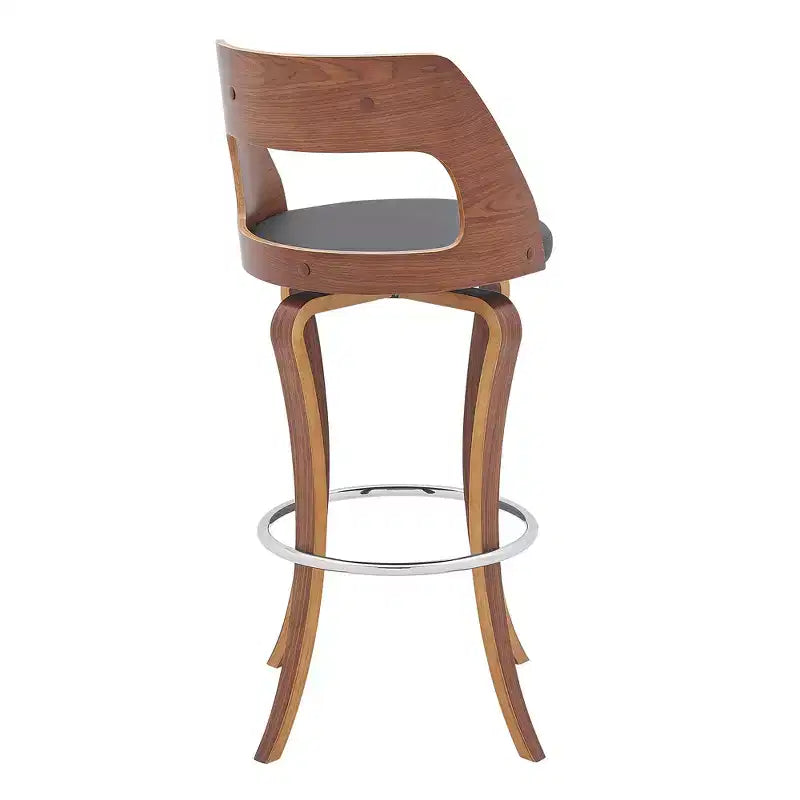 Taburete de bar giratorio de polipiel marrón, altura de mostrador, individual