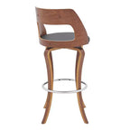 Taburete de bar giratorio de polipiel marrón, altura de mostrador, individual
