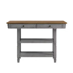 Keyla Two-Tone Kitchen Island With Oak Top - iNSPIRE Q