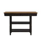 Isla de Cocina Bicolor con Cajones – Gris Antiguo / Blanco Antiguo / Negro