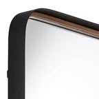 Espejo de pared rectangular dorado y negro, vertical, juego de 2
