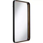 Espejo de pared rectangular dorado y negro, vertical, juego de 2
