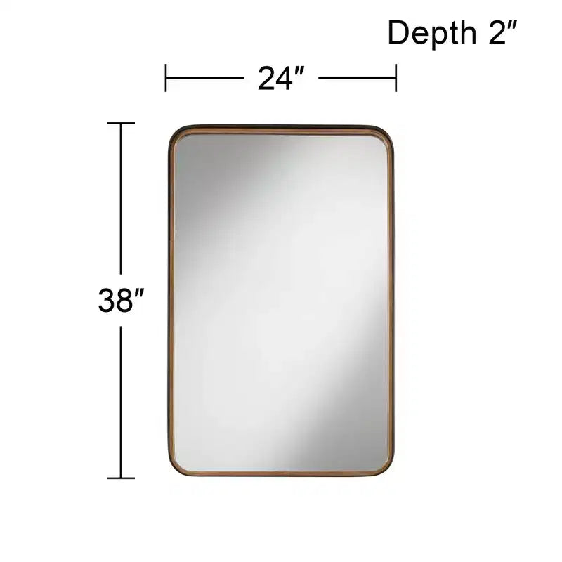Espejo de pared rectangular dorado y negro, vertical, juego de 2