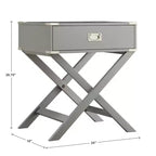Mesa de Noche de Madera X-Base con Cajón | Negro / Azul / Gris / Azul Claro / Verde Prado / Blanco | 1 Persona