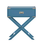 Mesa de Noche de Madera X-Base con Cajón | Negro / Azul / Gris / Azul Claro / Verde Prado / Blanco | 1 Persona