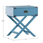 Mesa de Noche de Madera X-Base con Cajón | Negro / Azul / Gris / Azul Claro / Verde Prado / Blanco | 1 Persona