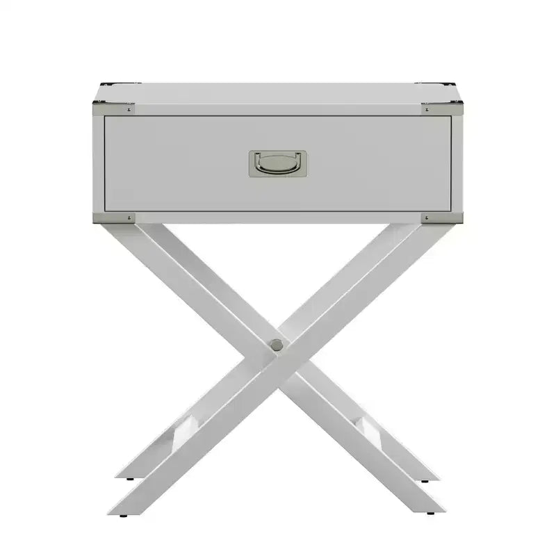 Mesa de Noche de Madera X-Base con Cajón | Negro / Azul / Gris / Azul Claro / Verde Prado / Blanco | 1 Persona