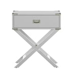 Mesa de Noche de Madera X-Base con Cajón | Negro / Azul / Gris / Azul Claro / Verde Prado / Blanco | 1 Persona