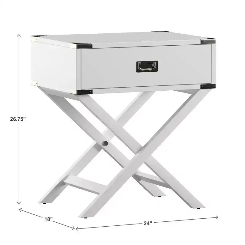 Mesa de Noche de Madera X-Base con Cajón | Negro / Azul / Gris / Azul Claro / Verde Prado / Blanco | 1 Persona