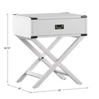 Mesa de Noche de Madera X-Base con Cajón | Negro / Azul / Gris / Azul Claro / Verde Prado / Blanco | 1 Persona