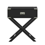 Mesa de Noche de Madera X-Base con Cajón | Negro / Azul / Gris / Azul Claro / Verde Prado / Blanco | 1 Persona