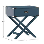 Mesa de Noche de Madera X-Base con Cajón | Negro / Azul / Gris / Azul Claro / Verde Prado / Blanco | 1 Persona