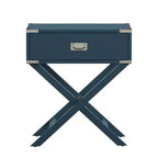 Mesa de Noche de Madera X-Base con Cajón | Negro / Azul / Gris / Azul Claro / Verde Prado / Blanco | 1 Persona