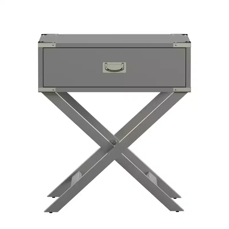 Mesa de Noche de Madera X-Base con Cajón | Negro / Azul / Gris / Azul Claro / Verde Prado / Blanco | 1 Persona