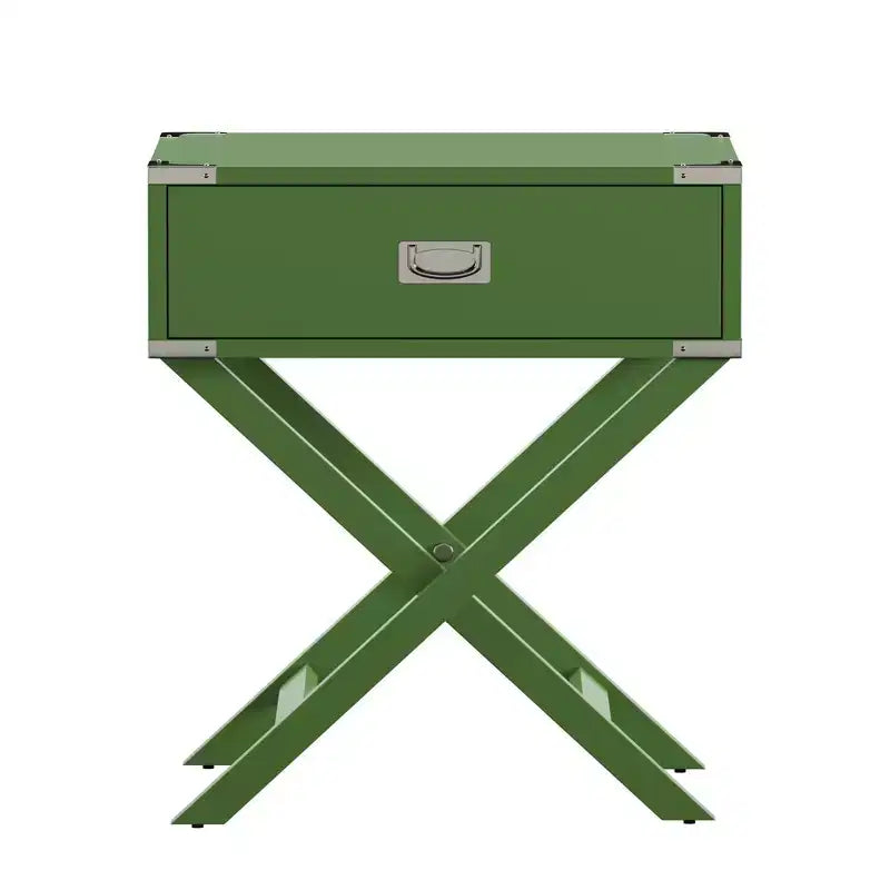 Mesa de Noche de Madera X-Base con Cajón | Negro / Azul / Gris / Azul Claro / Verde Prado / Blanco | 1 Persona