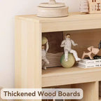 Estante de Almacenamiento de 6 Cubos de Madera Natural con Cajón para 1 Niño