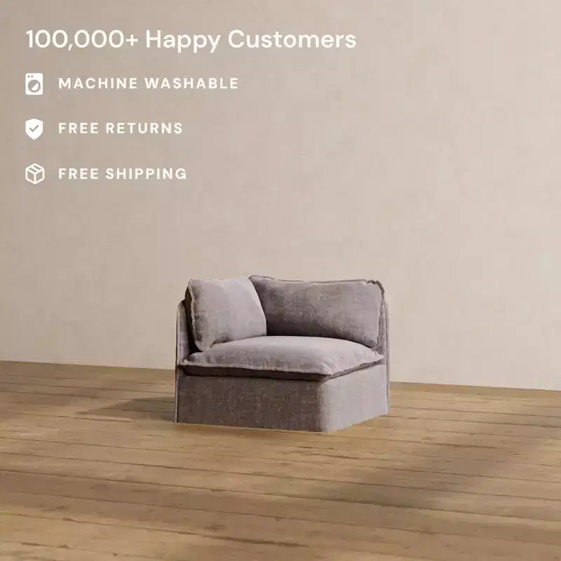 Sillón modular tapizado con brazo izquierdo, 1 plaza