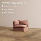 Sillón modular tapizado con brazo izquierdo, 1 plaza
