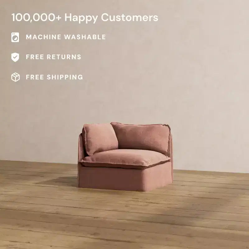 Sillón modular tapizado con brazo izquierdo, 1 plaza