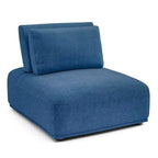 Sillón reclinable individual sin brazos de chenilla azul