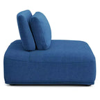 Sillón reclinable individual sin brazos de chenilla azul