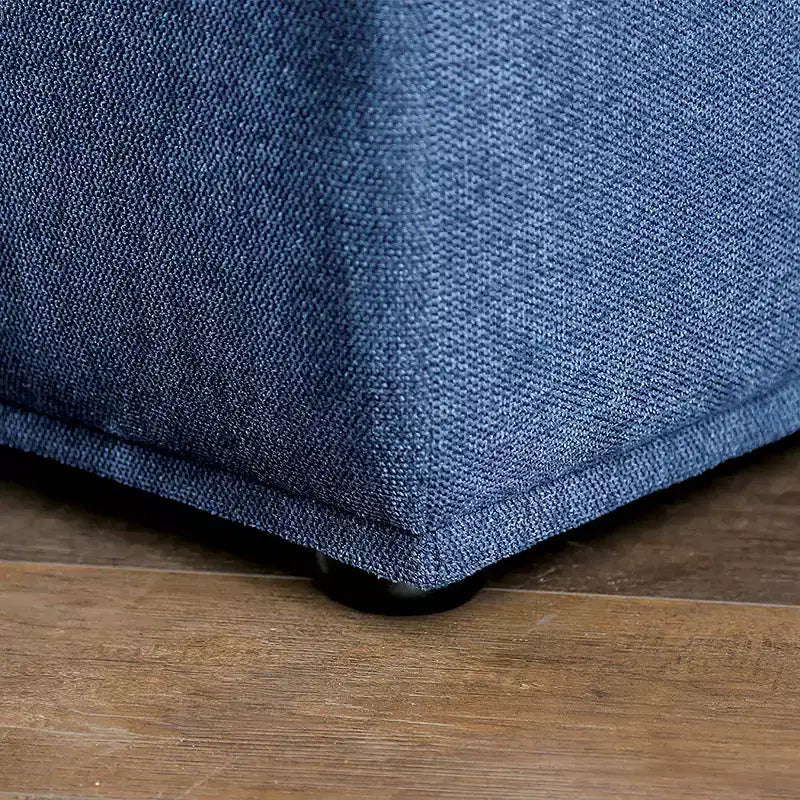 Sillón reclinable individual sin brazos de chenilla azul